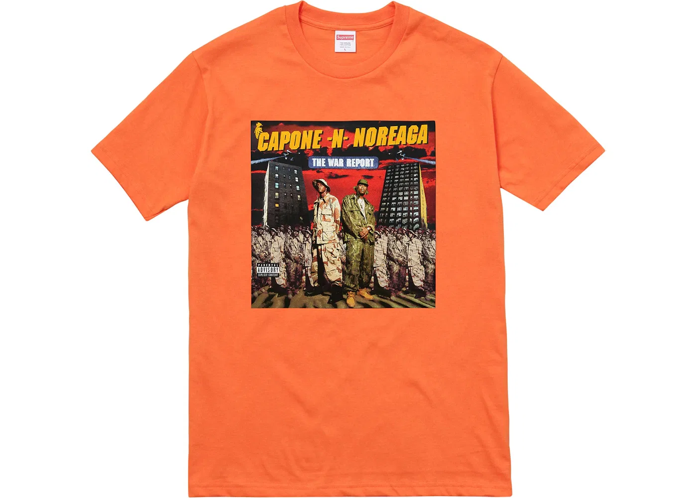 Мужская футболка с принтом Supreme The War Report Tee, Orange