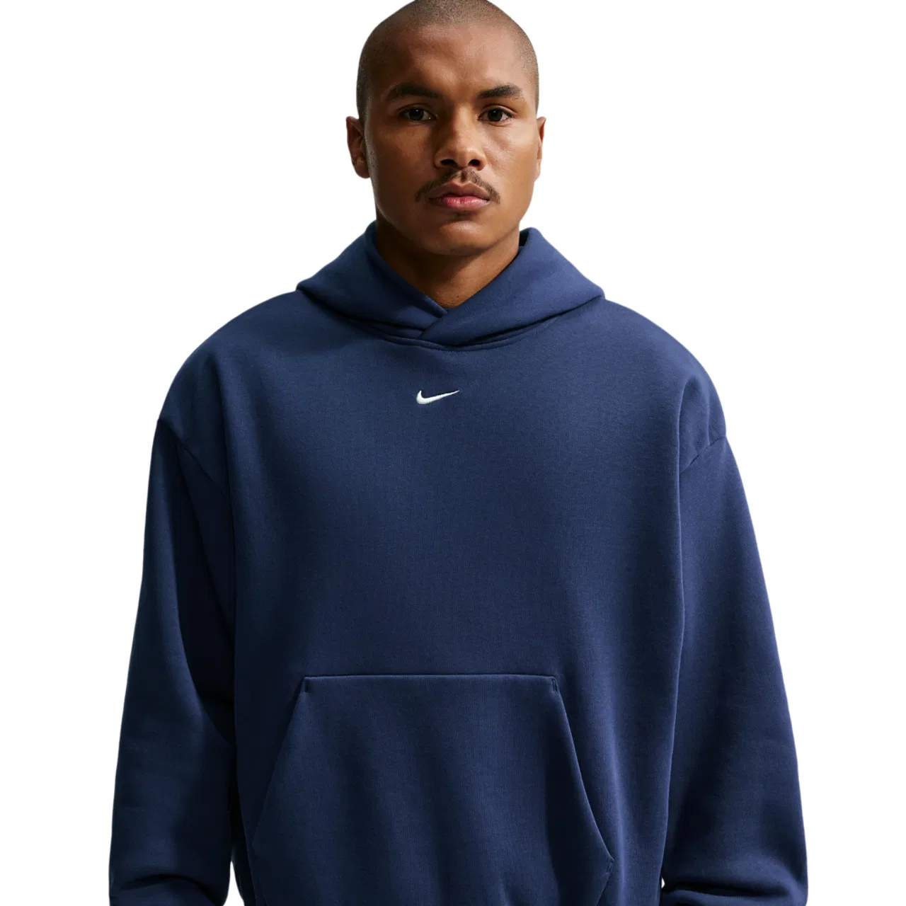 Мужское худи с начесанной подкладкой Solo Pullover Concept Nike, белый/темно-синий