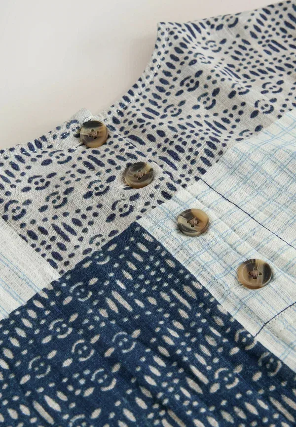 Блуза с принтом Next Blue White Patchwork Print, белый — фото 2