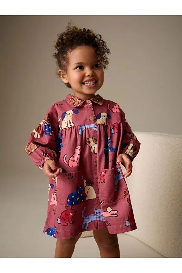 Детское платье-рубашка с принтом Next Baby, Multicolor