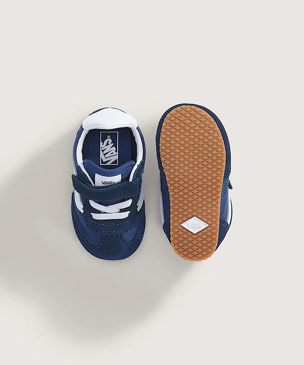 Детские кроссовки на липучках Super Lowpro V True Navy VANS, Navy — фото 3
