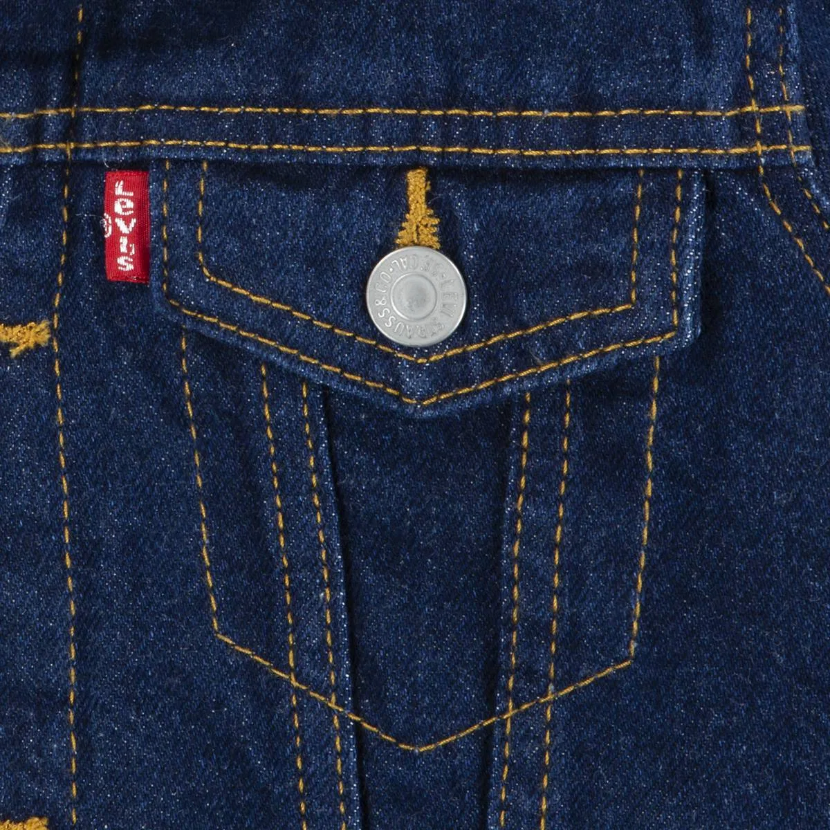 Джинсовая куртка-тракер с подкладкой «шерпа» для мальчиков 4-7 лет Levi's, Pearson - Blue — фото 4