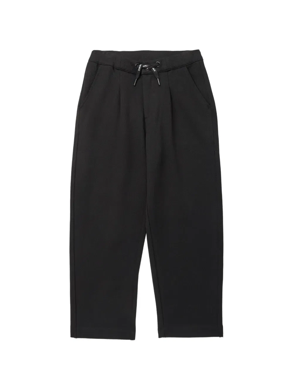 Брюки с кулиской и складками Karl Lagerfeld Kids, черный