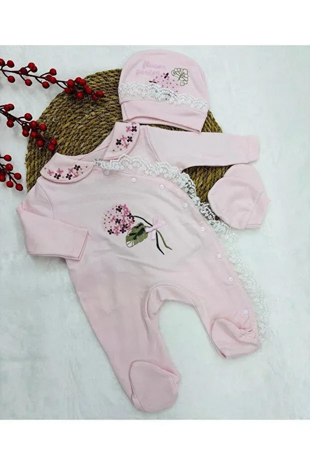 Детское боди-комбинезон для новорожденных с длинным рукавом Eda Baby, Pink — фото 2