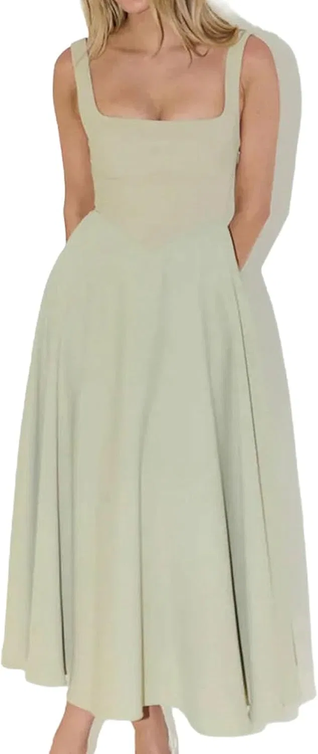 Женское макси-платье на бретелях Bodycon, Light Green