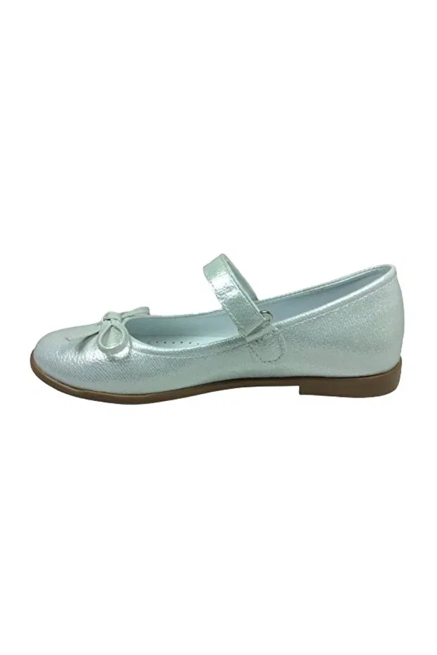 Детские балетки для девочек с принтом Ortaç emt filet pearl patent leather mustache bow girl's ballerina evening dress shoes fancy wedding Ortopedikal, Sedef — фото 3