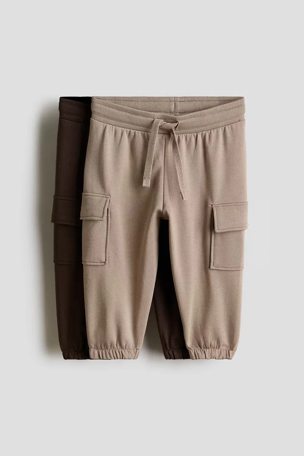 Комплект из 2 брюк-джоггеров с карманами H&M, Beige/Dunkelbraun