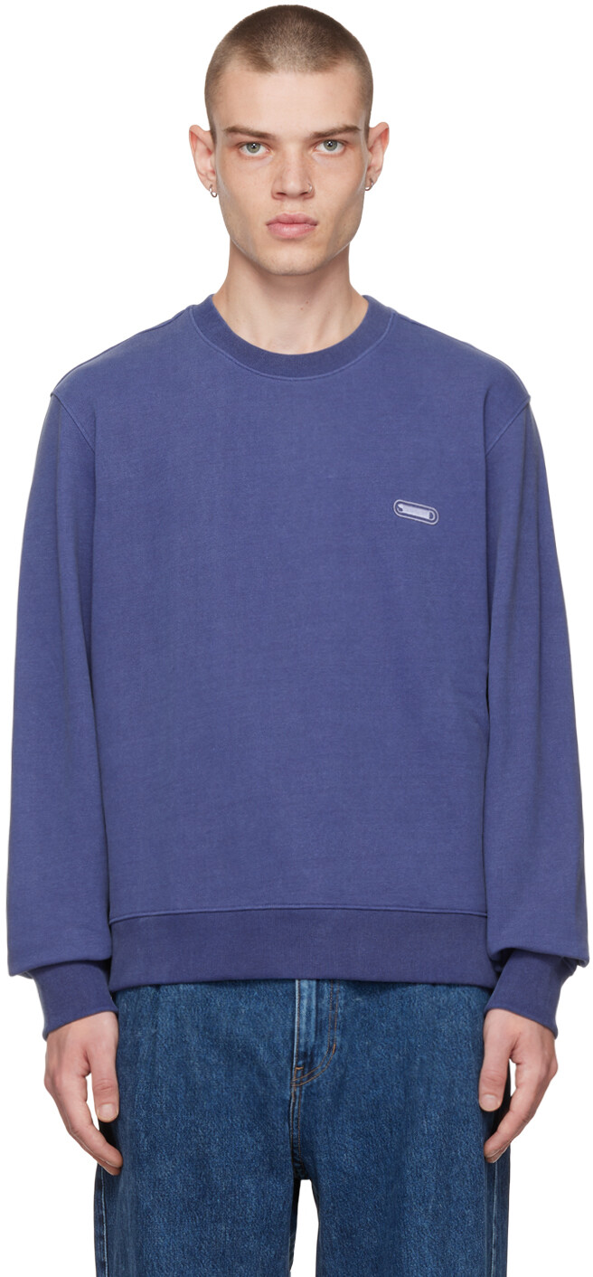 

Синий свитшот с вышивкой Solid Homme