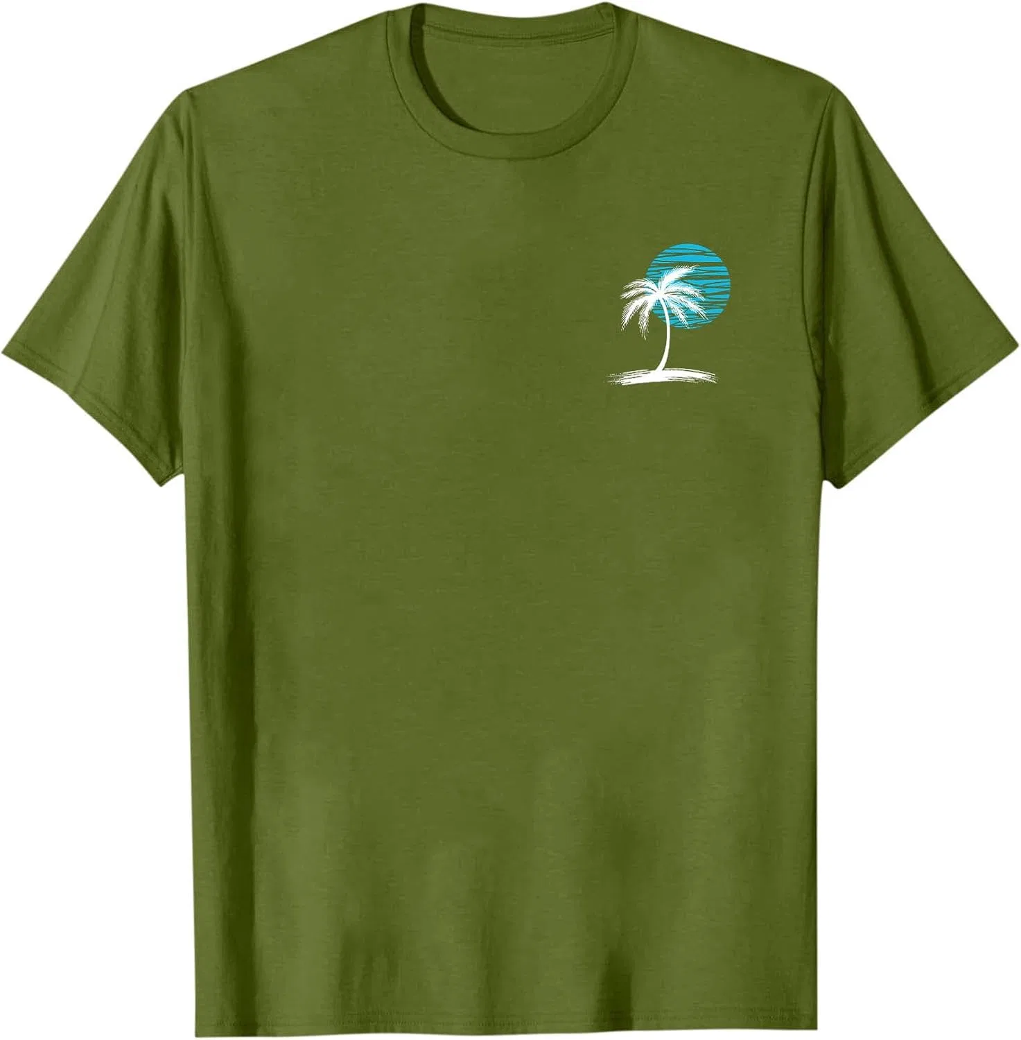 Мужская футболка с пальмой Beach Palm Tree T-Shirt, Army Green — фото 3