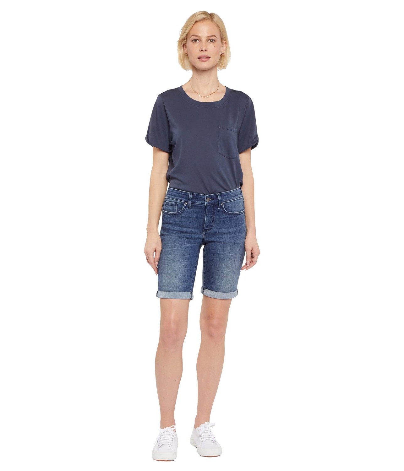 

Шорты NYDJ, Ella Shorts w/ 1" Cuff in Bluewell