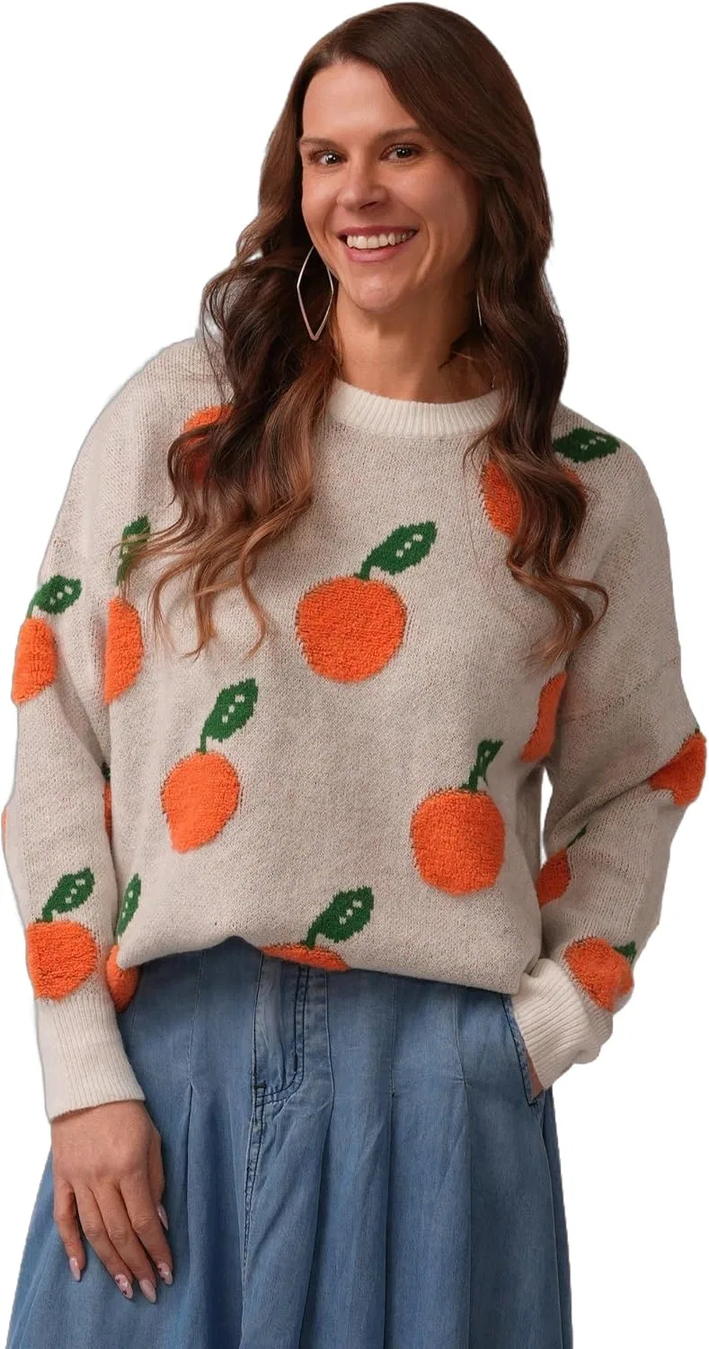 Женский свитер с длинным рукавом, Orange You Cozy Sweater, мультиколор