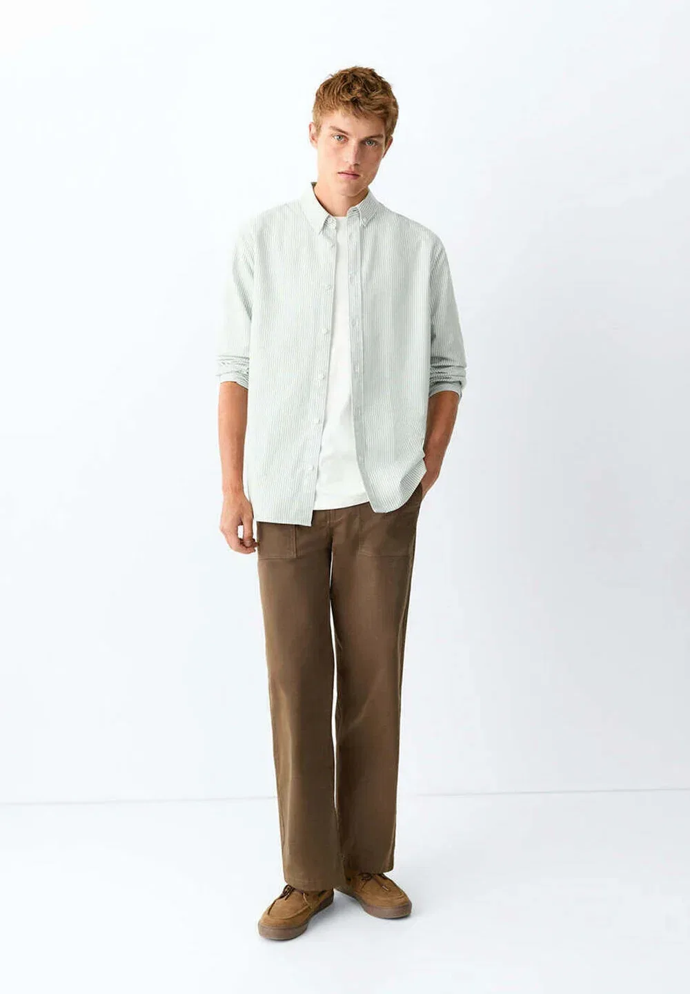 Подростковая - рубашка Mango Kids, Green White