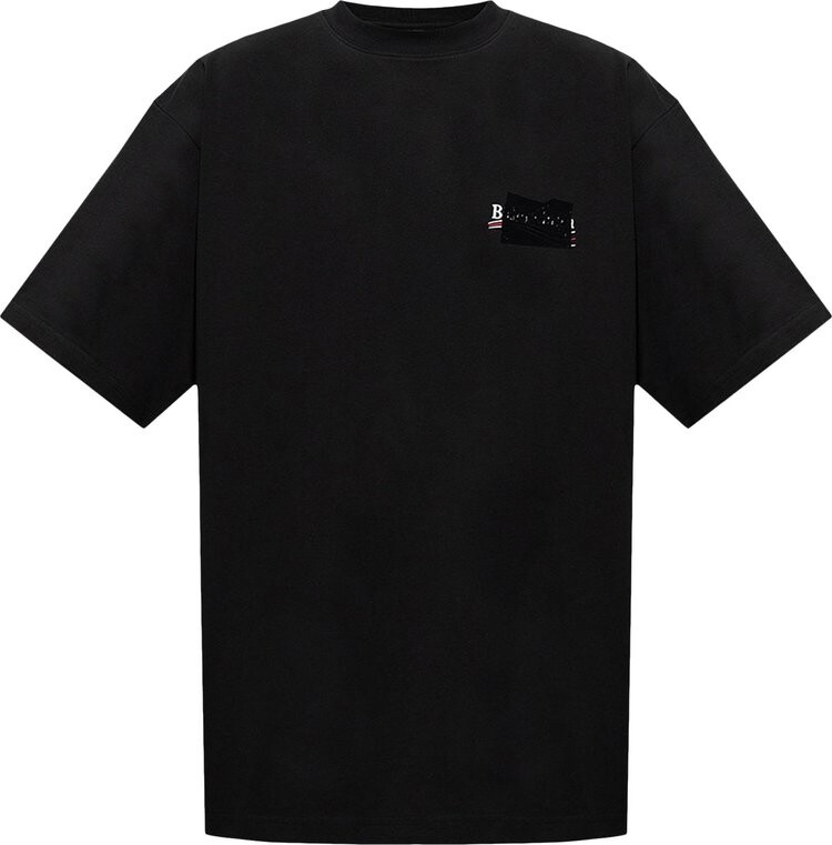 

Футболка Balenciaga Large Fit T-Shirt 'Black/White/Red', черный