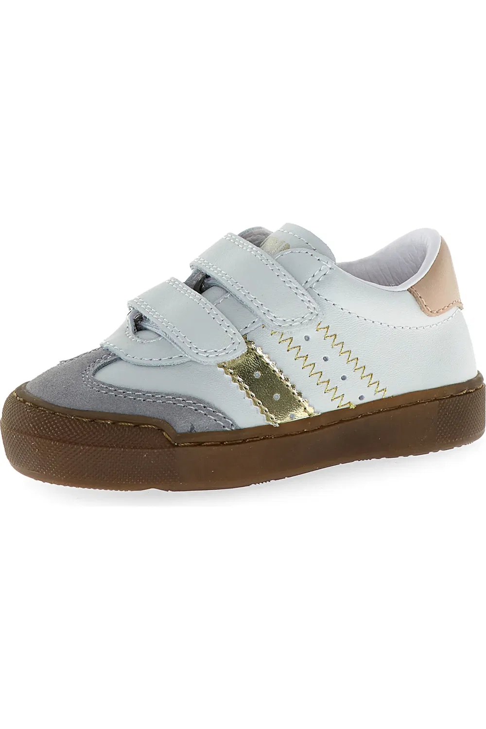 Детские кроссовки спортивные на липучках Riby Naturino, Grey-White-Platinum