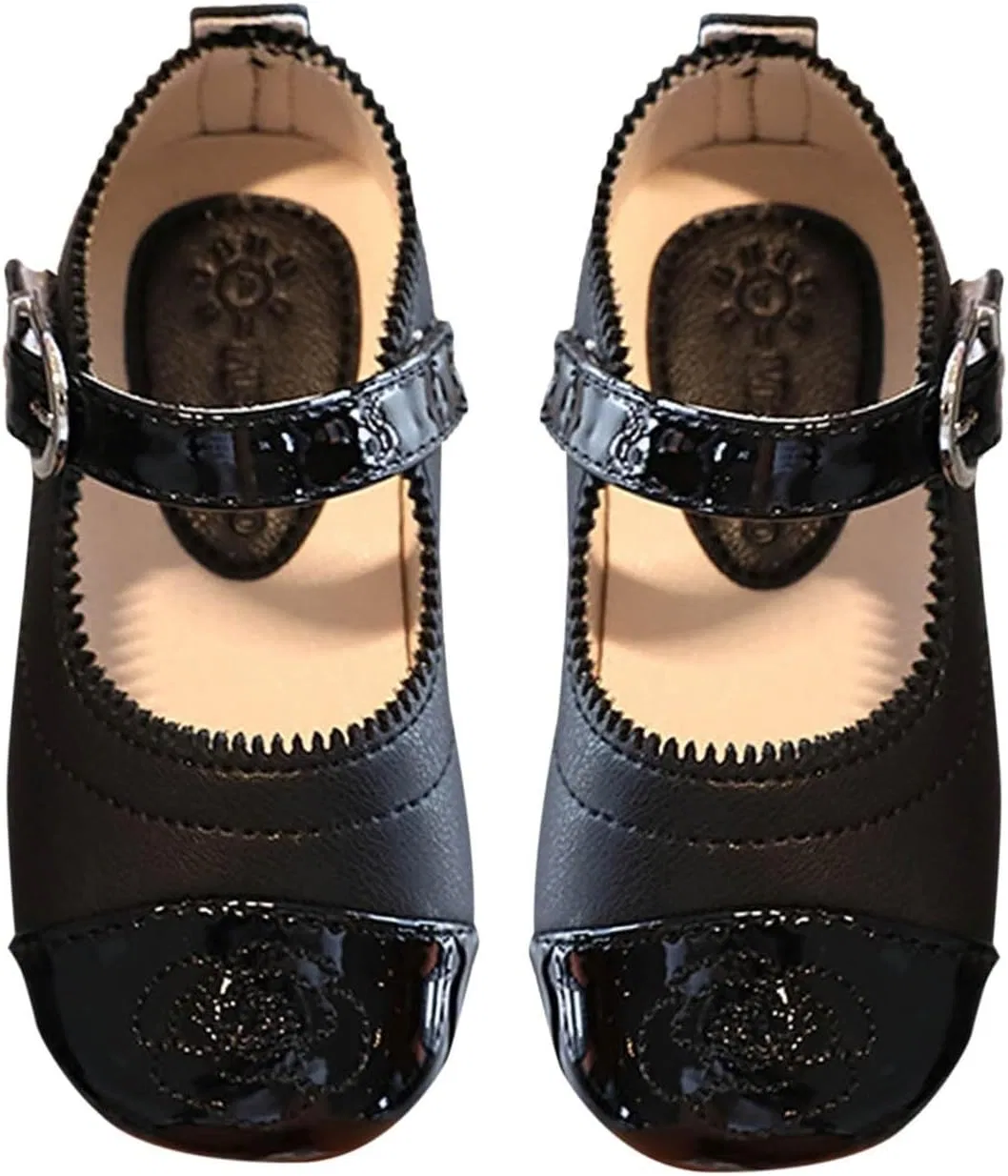 Детские балетки для девочек с принтом Mary Janes, Black