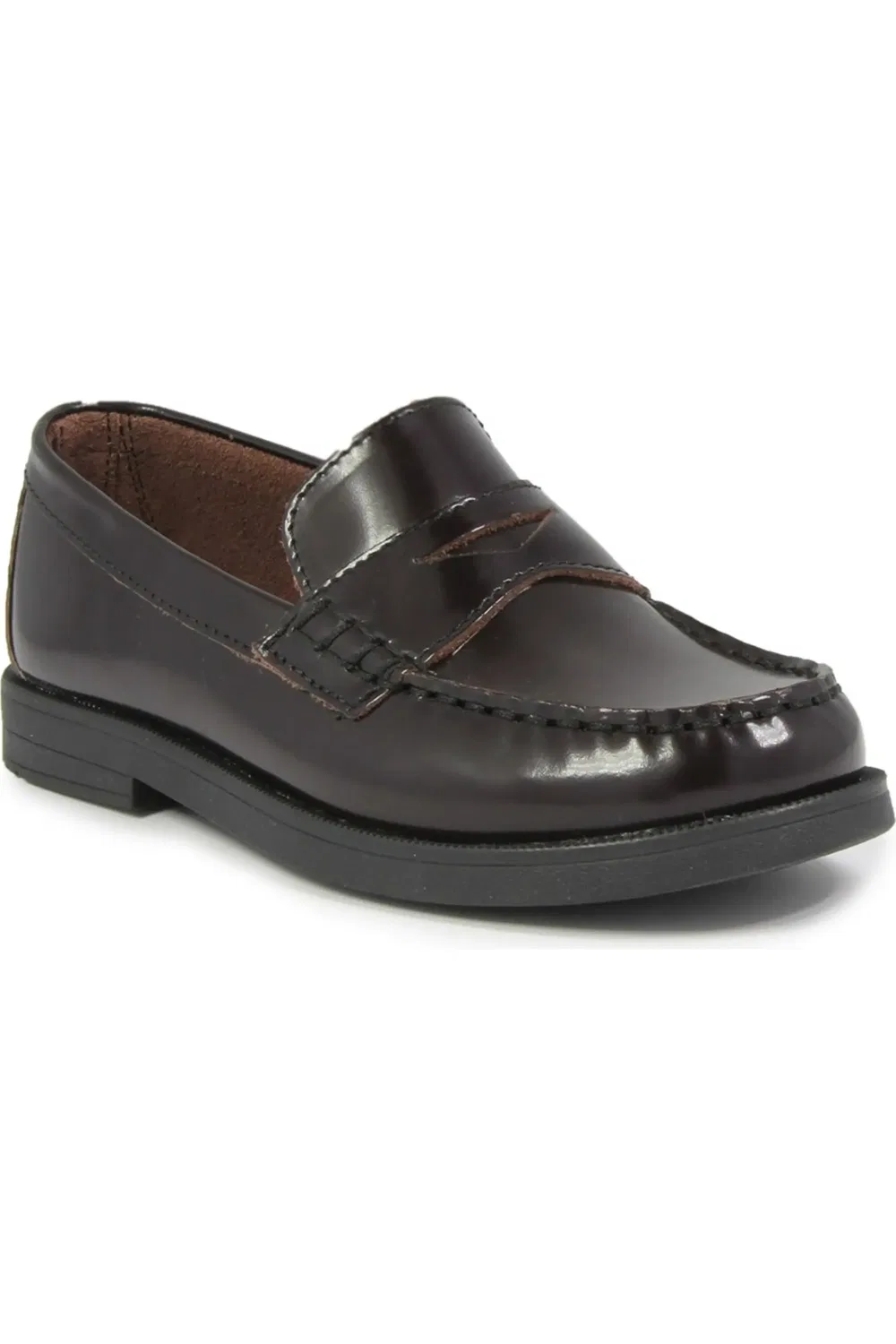 Детские туфли лоферы кожаные на плоской подошве Croquet Florsheim, Burgundy