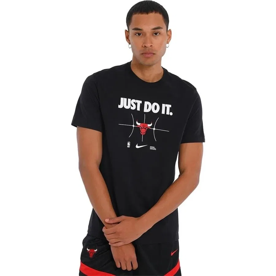 Футболка спортивная с принтом Chicago Bulls Nike, Черный