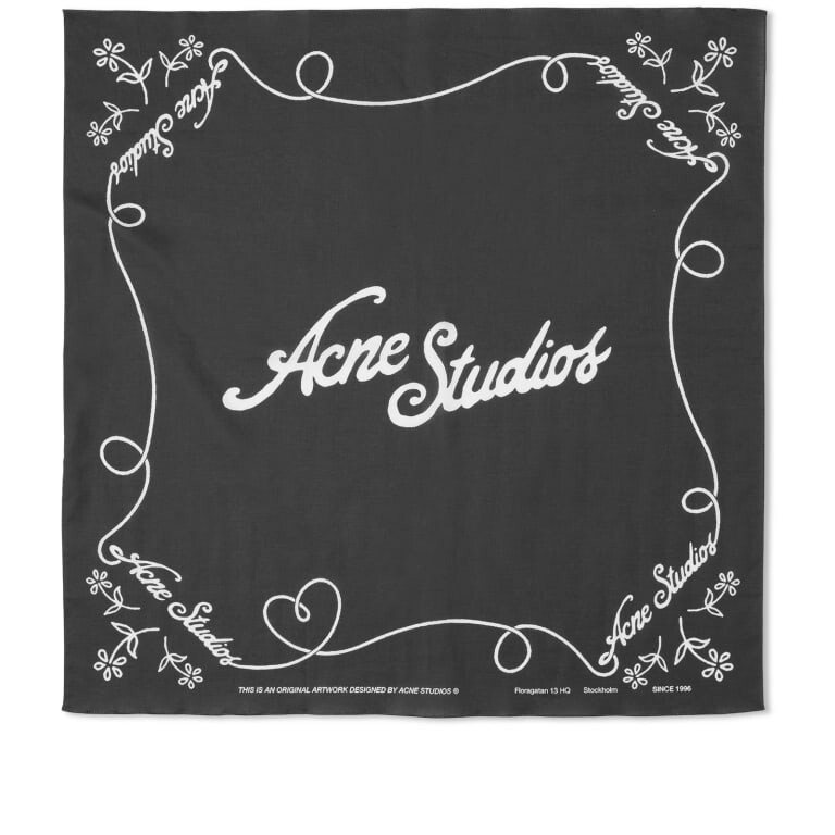 

Платок Acne Studios Logo Bandana, черный/белый
