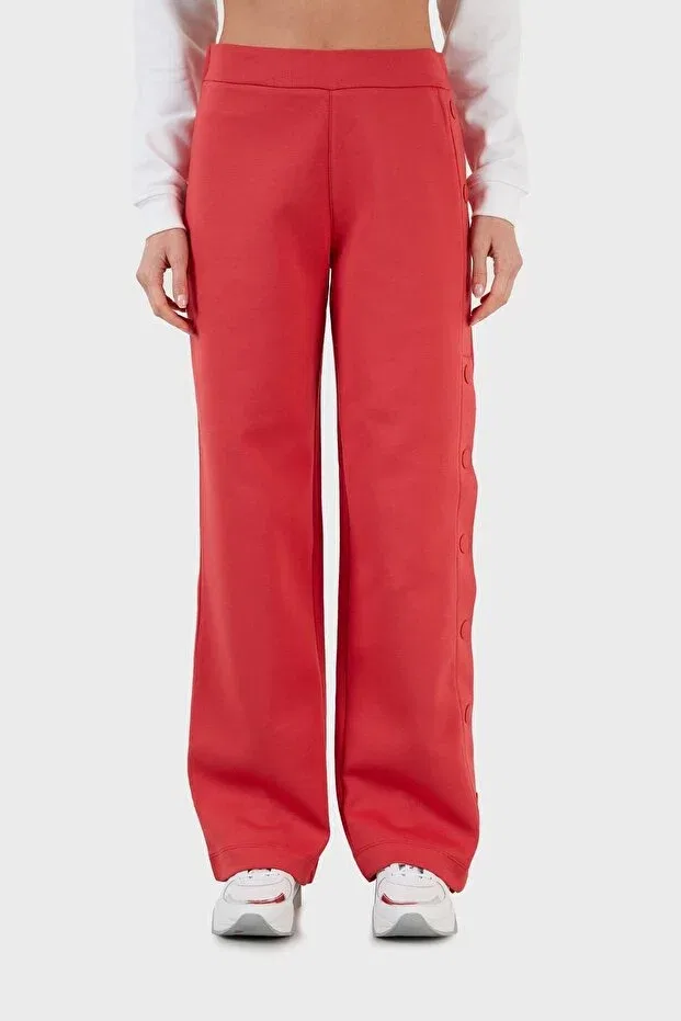 Женские брюки Regular fit с разрезом Emporio Armani, Red — фото 2