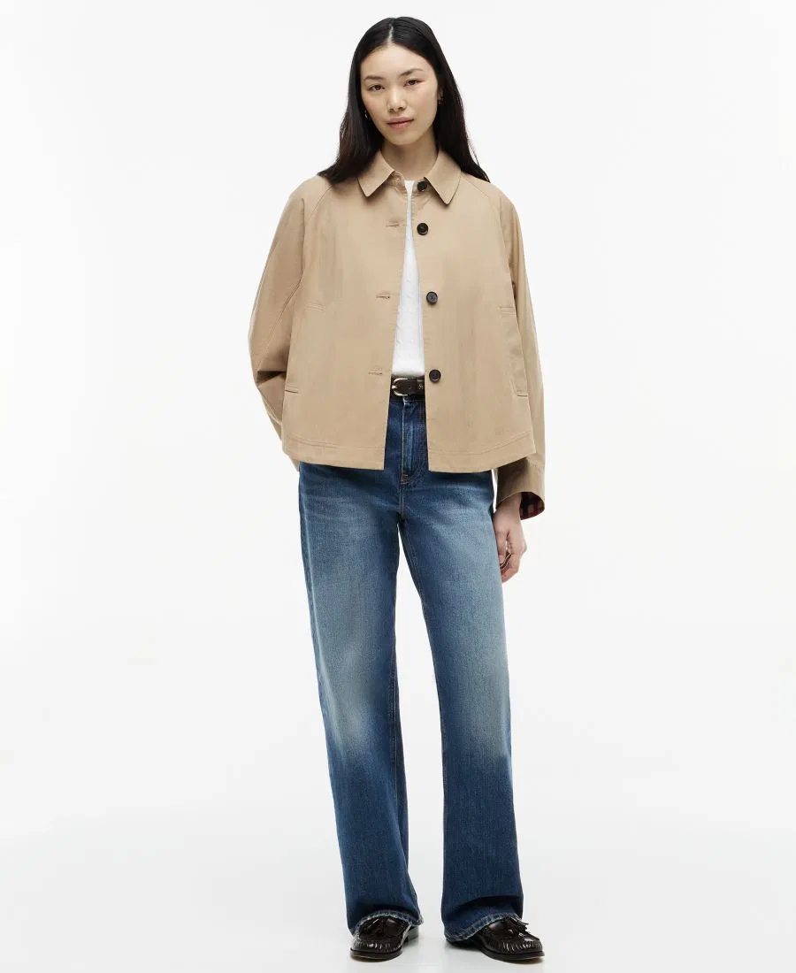 Женская куртка из хлопка с воротником-рубашкой и длинным рукавом Tommy Hilfiger, Camel — фото 2