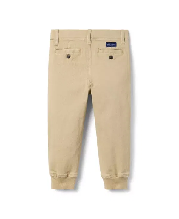 Детские брюки-джоггеры для мальчиков на пуговицах The Button Twill Jogger Janie And Jack, Khaki — фото 2