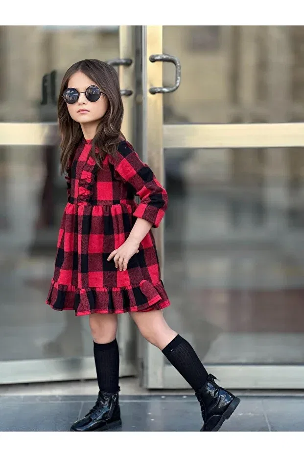 Детское платье для девочек хлопковое Uslukids, Red — фото 4