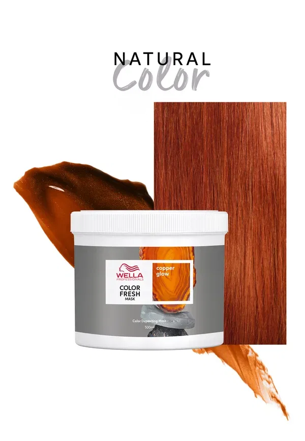 Маска для волос 2-в-1 окрашивание и уход, Color Fresh Mask, Wella, Copper Glow, 500 мл, медовый — фото 3