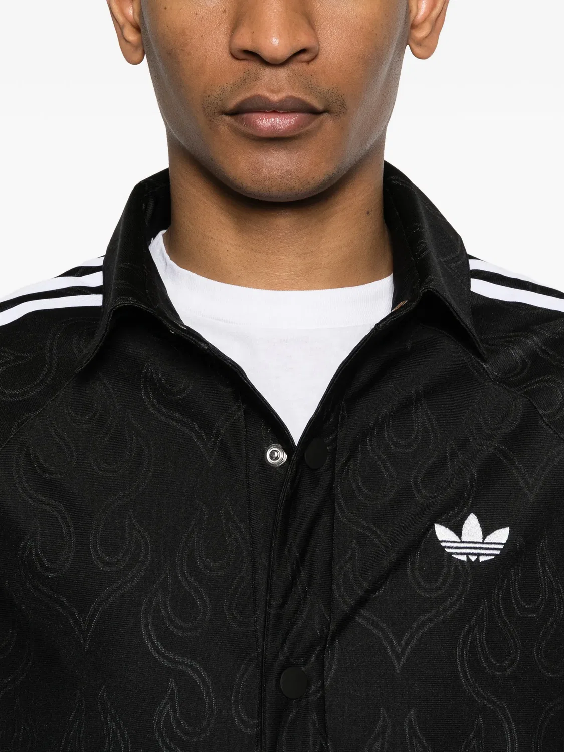 Рубашка Basketball Flame жаккард, черная Adidas, черный — фото 3