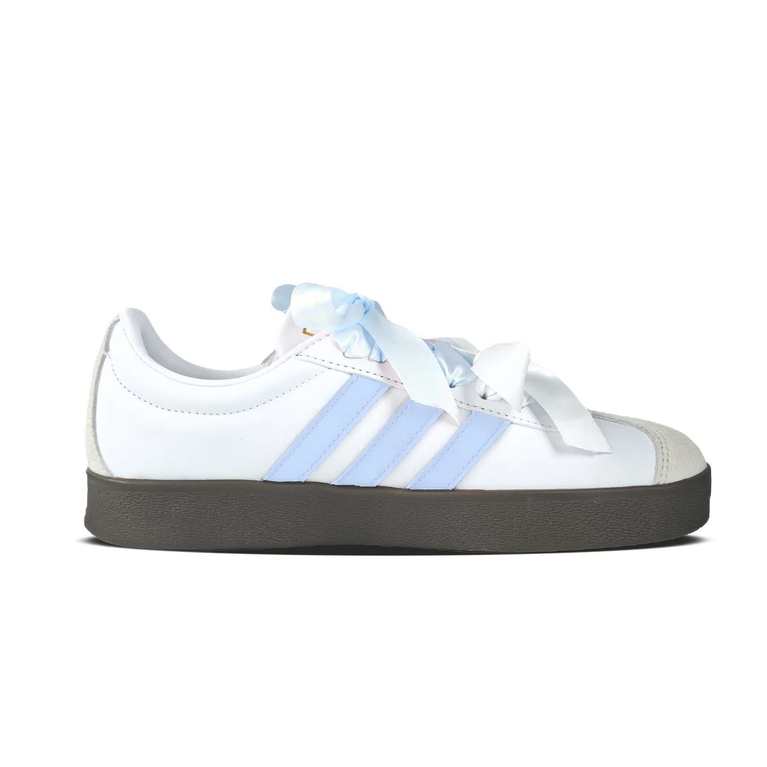 Детские кроссовки из замши и кожи с принтом Adidas Vl Court Classic Blue Star, Белый — фото 3