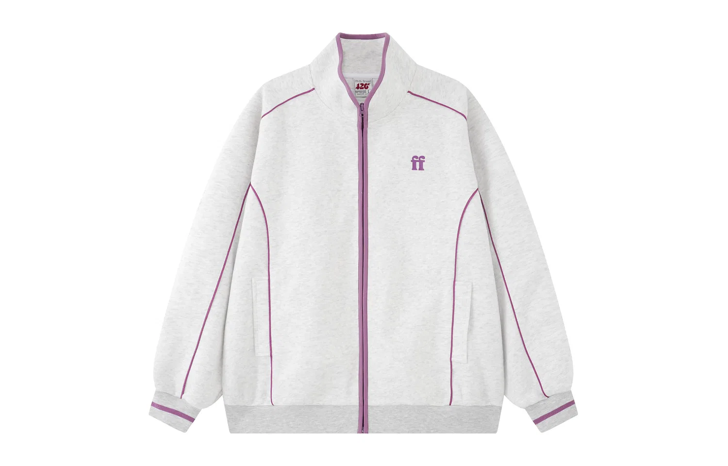 Детская куртка с воротником-стойкой F426, White Heather Gray