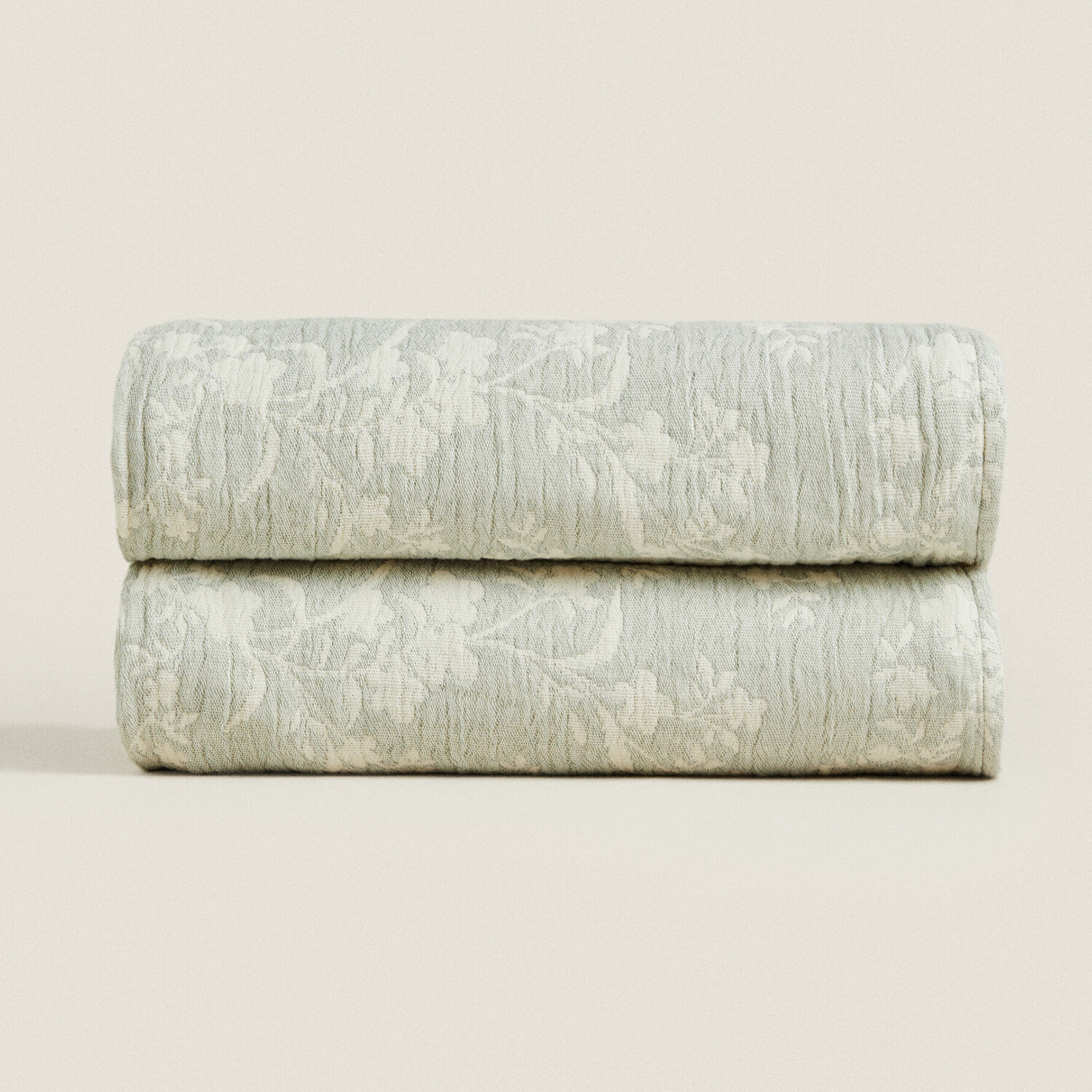 

Плед Zara Home Floral Jacquard, зеленый
