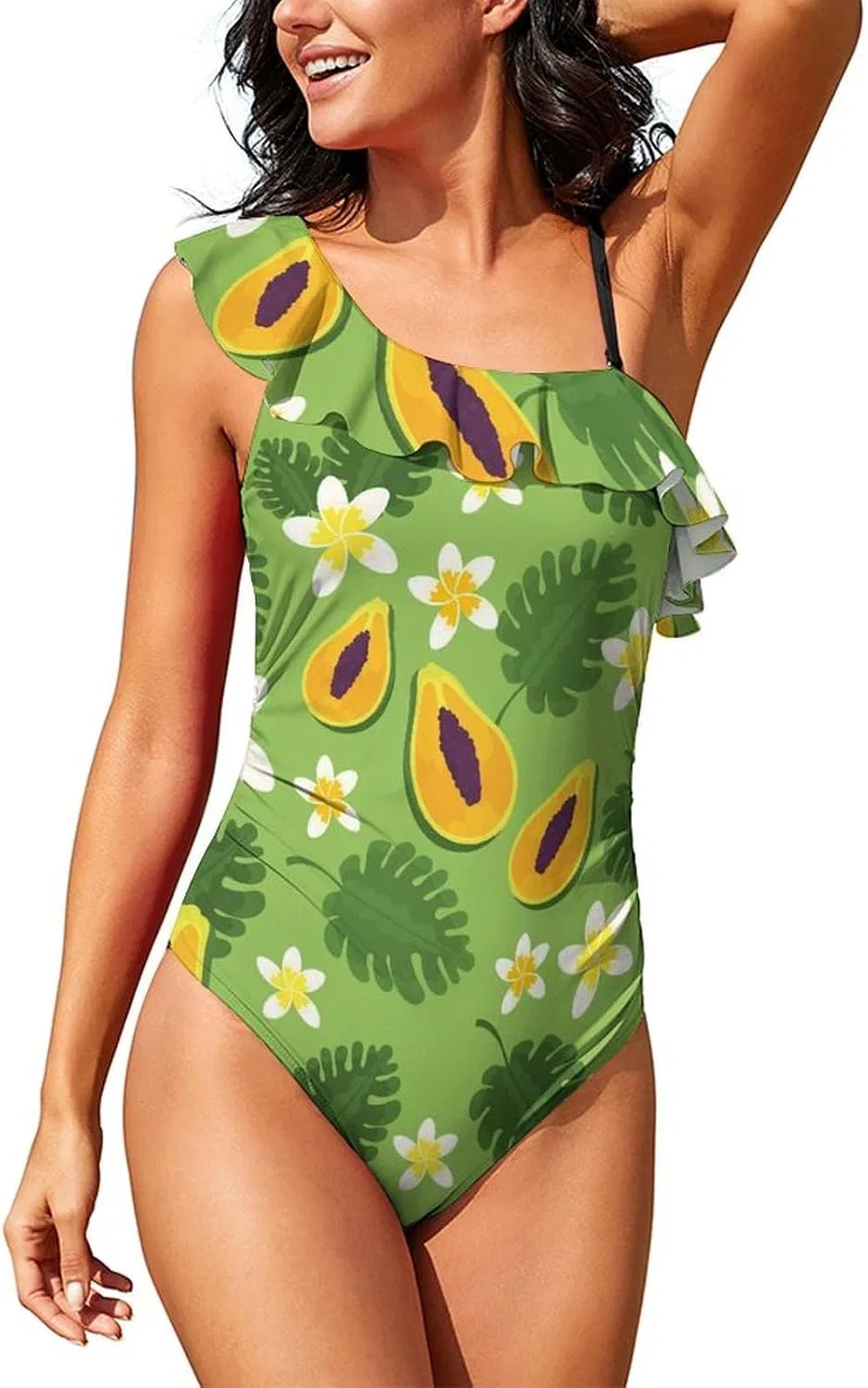 Женский слитный купальник с цветочным принтом One Piece Swimsuit, Style-4