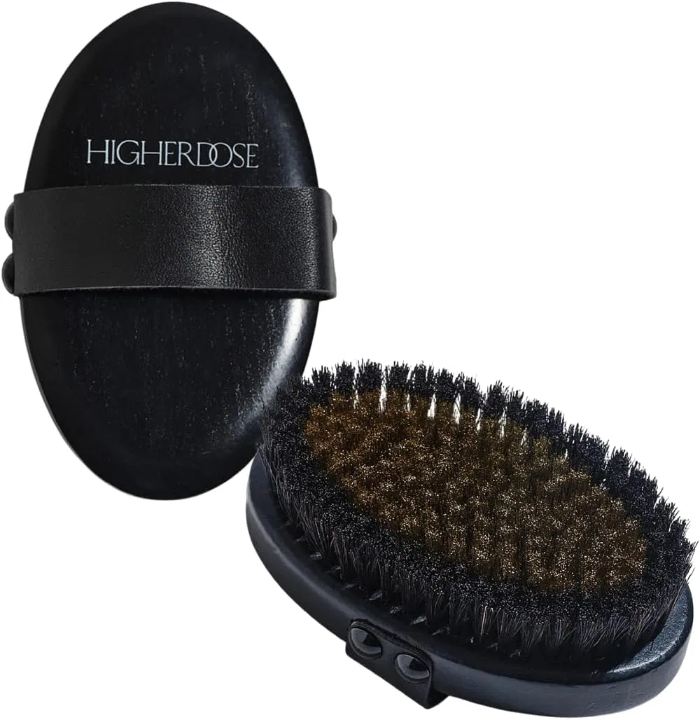 Щетка для сухого массажа HigherDOSE Supercharge Copper Body Brush, с медными щетинками