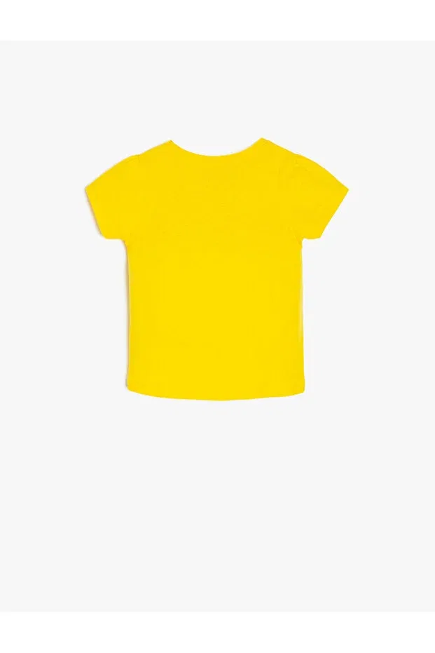 Детская футболка для девочек с принтом Koton Kids, Yellow/171 — фото 2
