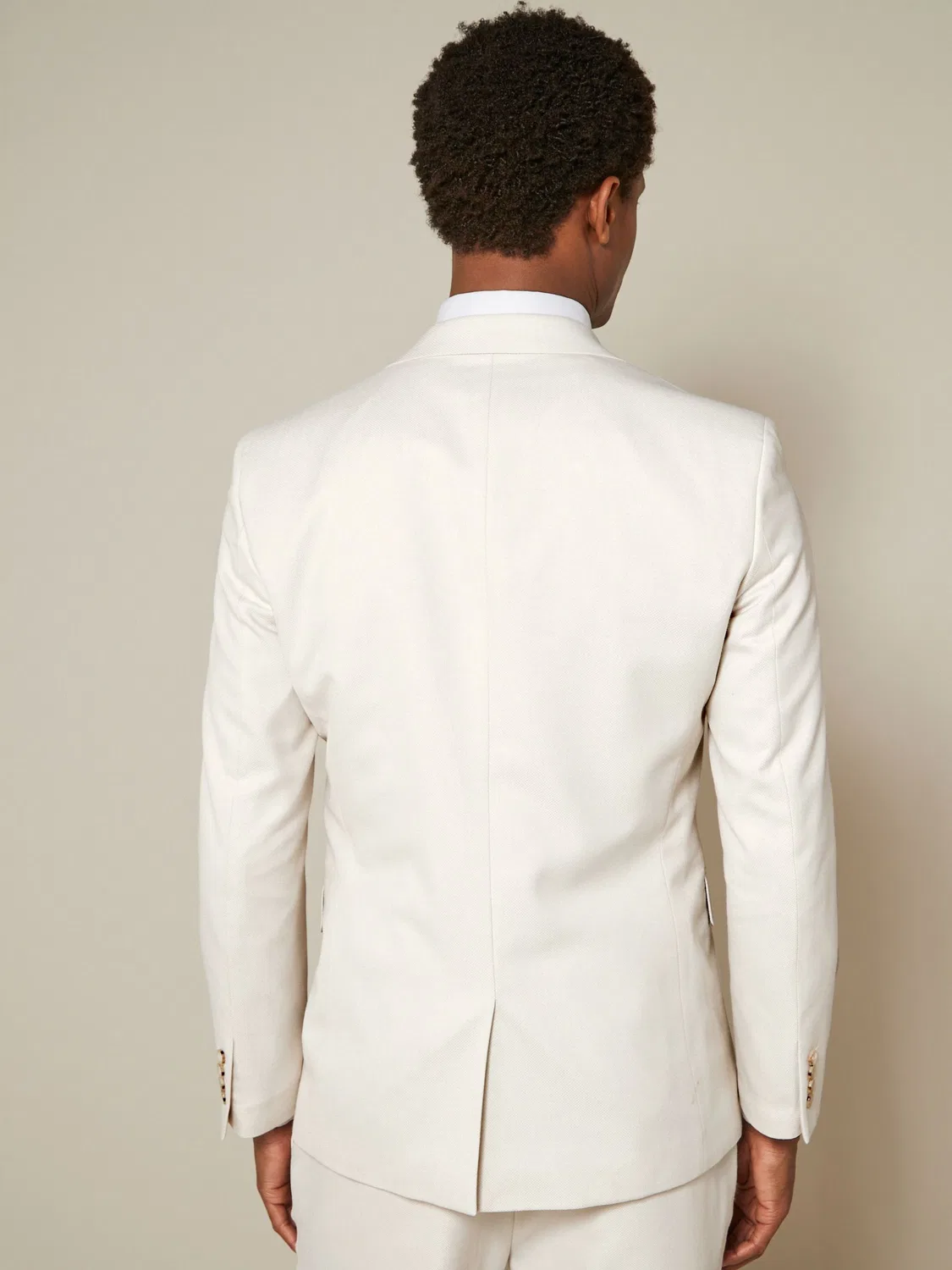 Пиджак костюмный Slim Fit Textured Next, экрю — фото 3