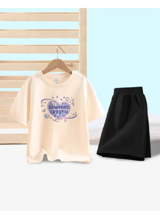 Комплект летний с коротким рукавом, хлопковый, Jeanswest, абрикосовый