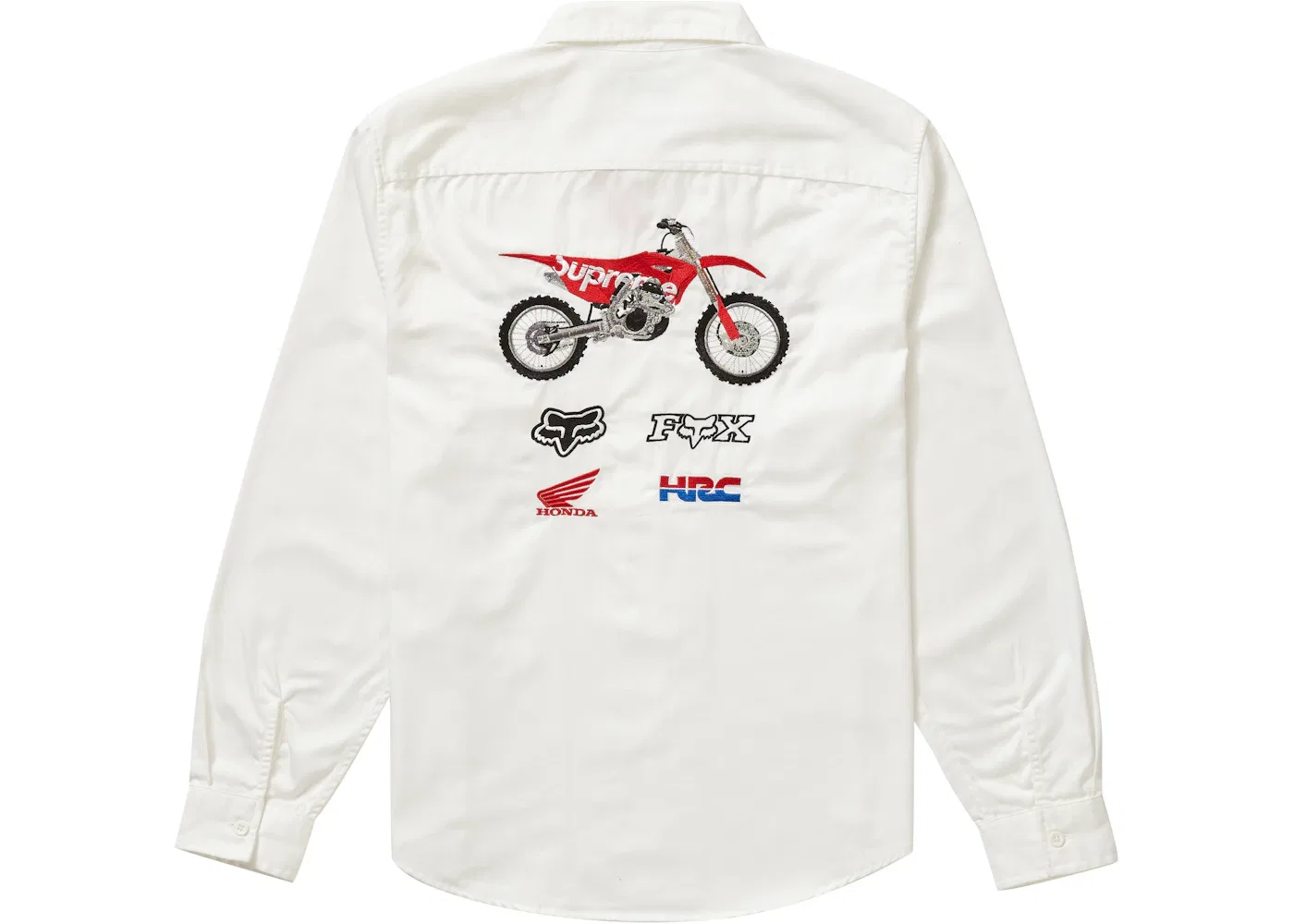 Мужская фланелевая рубашка Supreme Honda Fox Racing Work Shirt, OffWhite — фото 2