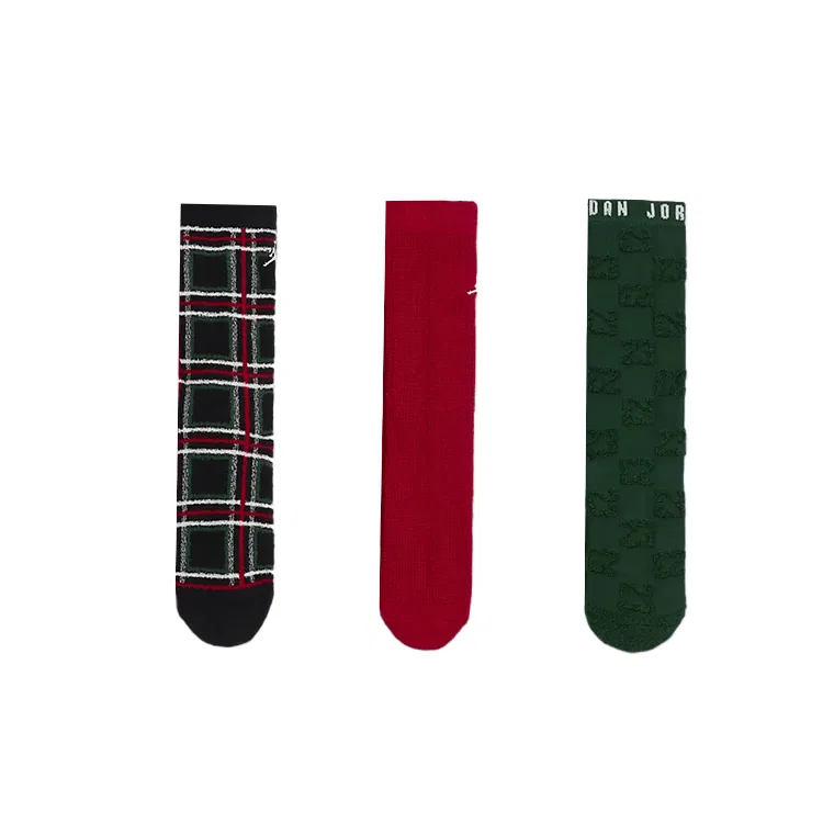 Детские носки 3 пары (Черный/Красный/Зеленый) Jordan, Black/Red/Green