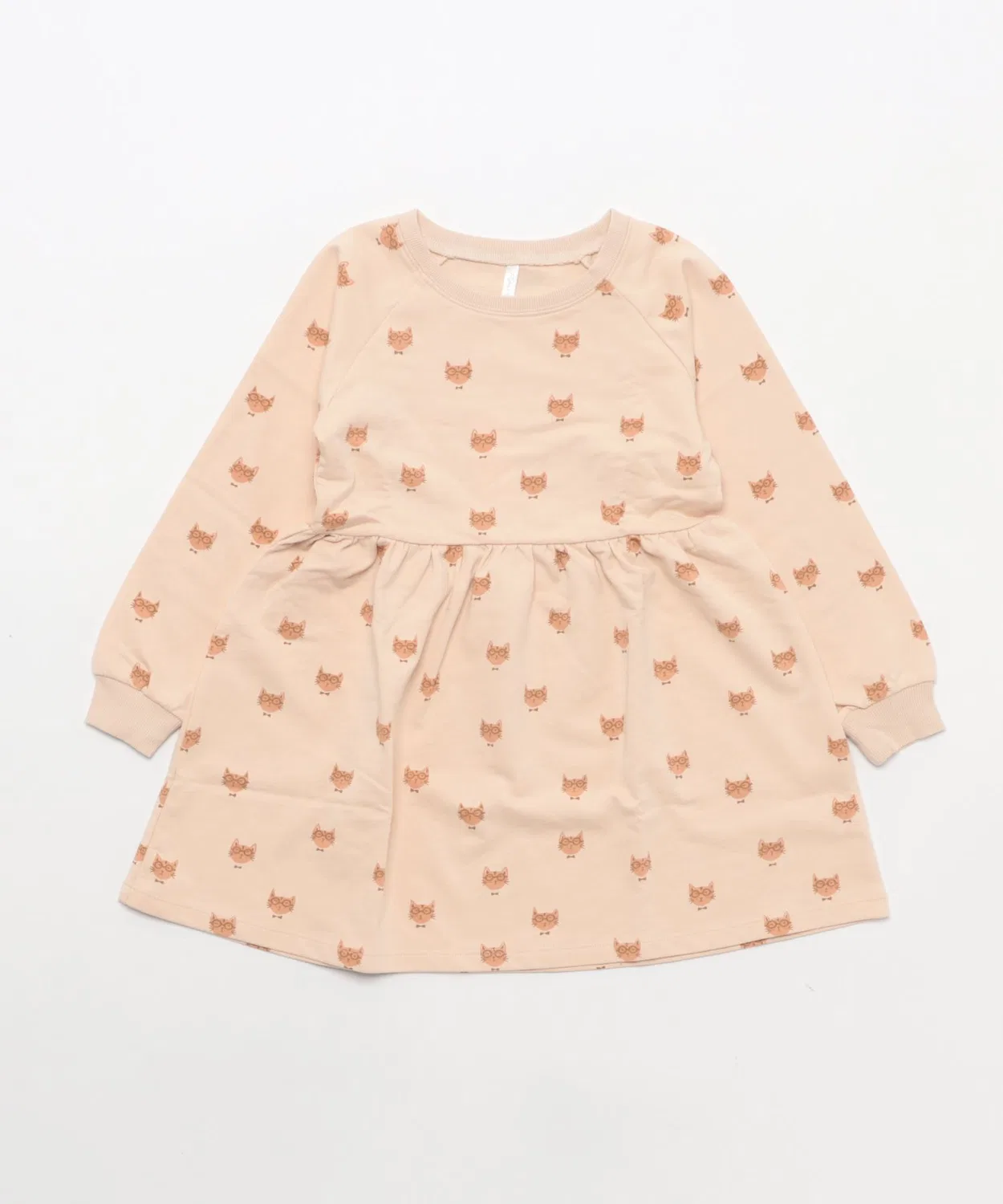 Детское платье из футера с длинным рукавомCool Cat Rylee + Cru, Ivory