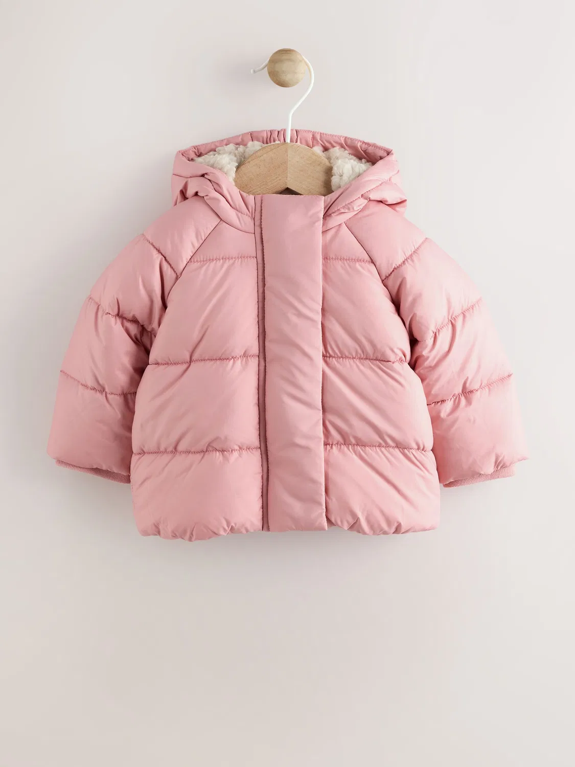 Куртка утепленная с капюшоном, Pink Hooded Baby Padded Jacket Next, розовый