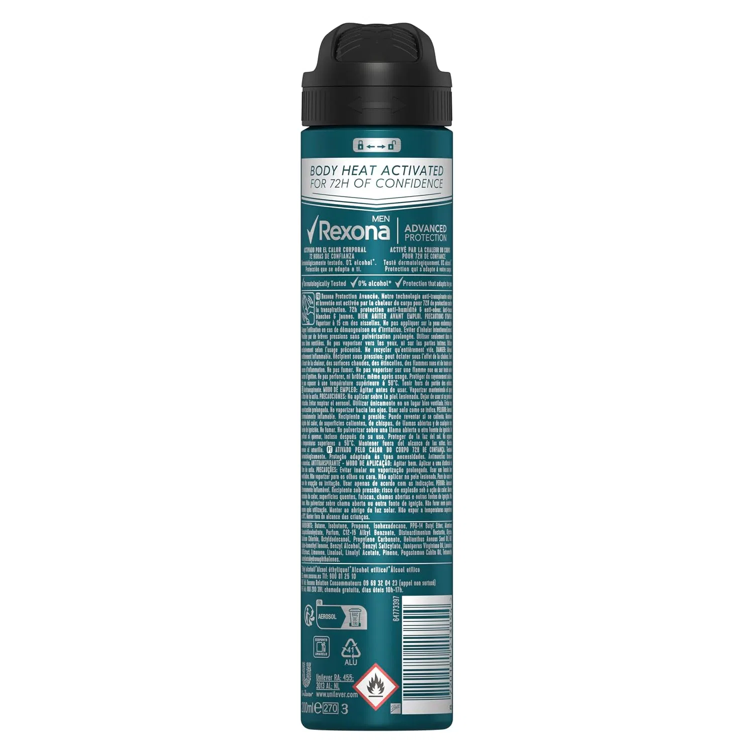 Антиперспирант-спрей Rexona Invisible Black & White Advanced Protection 72h, 200мл, Набор 6 шт. — фото 3