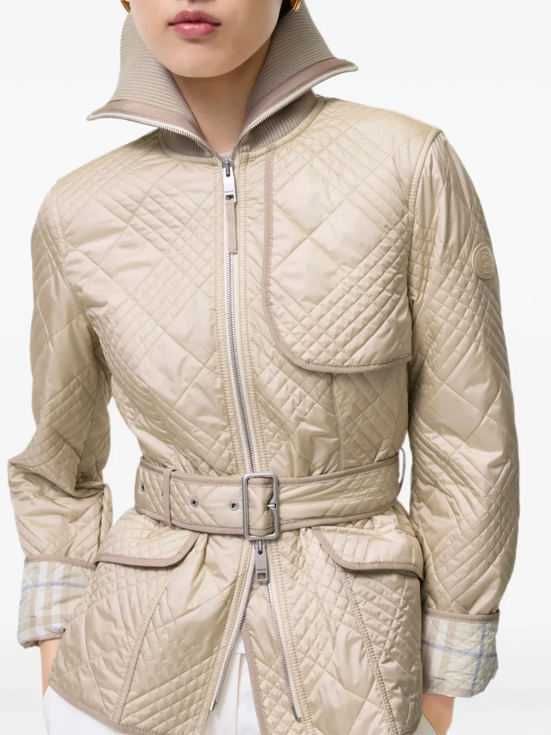 Куртка Abbeydale в клетку Burberry, нейтральные цвета — фото 4