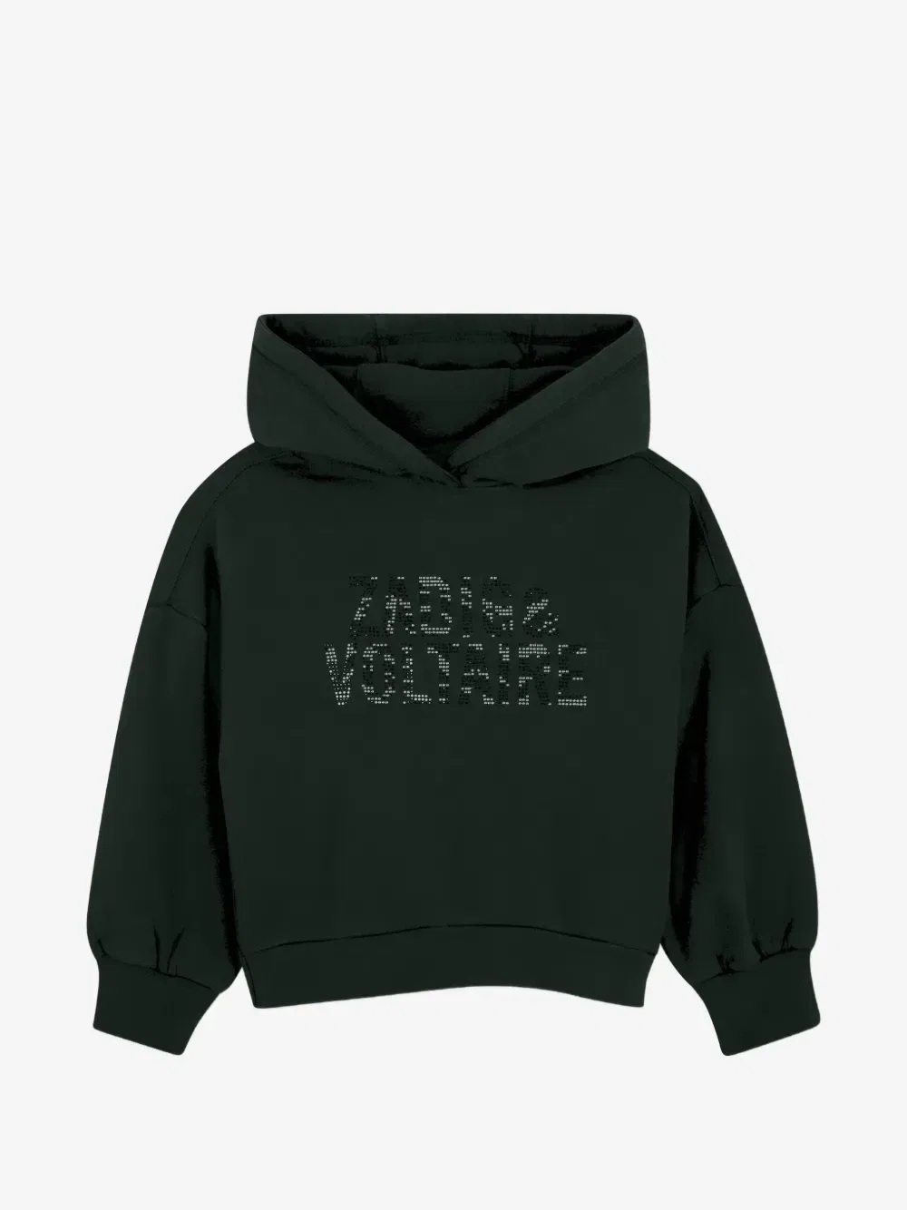 Худи с логотипом из страз Zadig & Voltaire Kids, зеленый