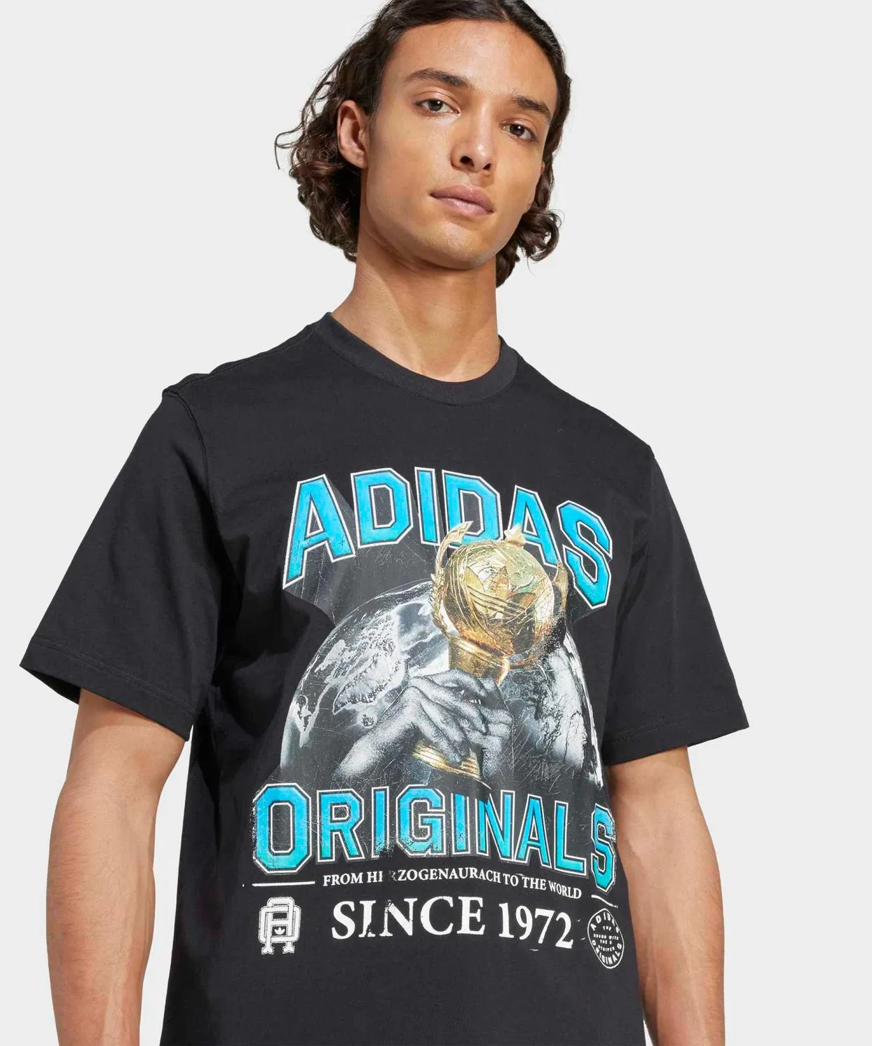 Мужская футболка с графическим принтом Trefoil Adidas Originals, Black — фото 3