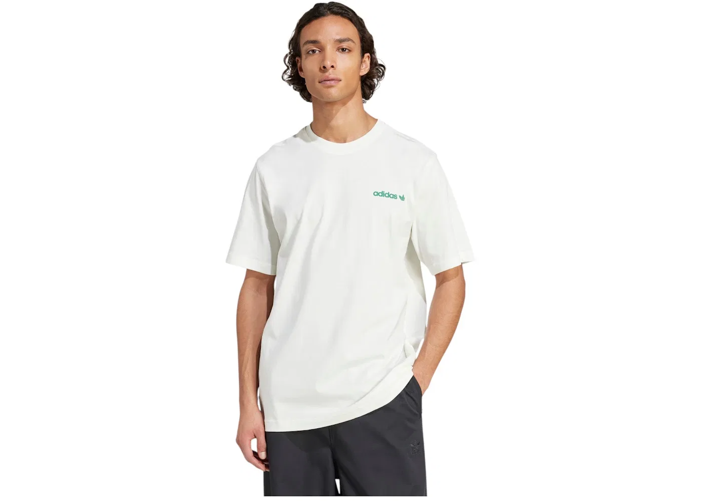 Мужская футболка с принтом Calm Coffee Bear Graphic Adidas, цвет Off White