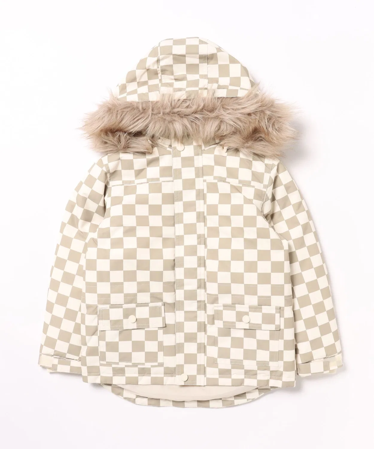 Детский зимний комбинезон-парка Fern Check Rylee + Cru, White/Green