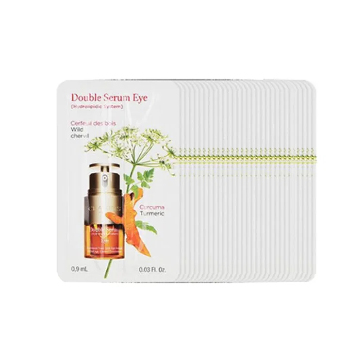 Женская сыворотка для глаз увлажняющая и уменьшающая темные круги, 30 шт по 0,9 мл, Dual Extract Revitalizing Eyes Serums, CLARINS