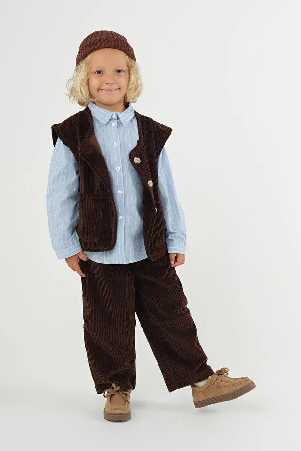 Детская рубашка для мальчиков с длинным рукавом Mioma Kids, Blue — фото 3