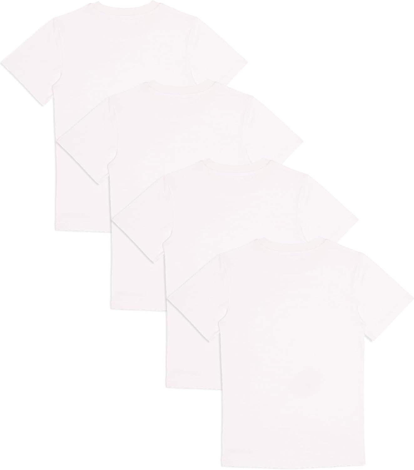 Футболки Calvin Klein для мальчиков с коротким рукавом, хлопковые, упаковка, 4 Pack - Classic White — фото 2