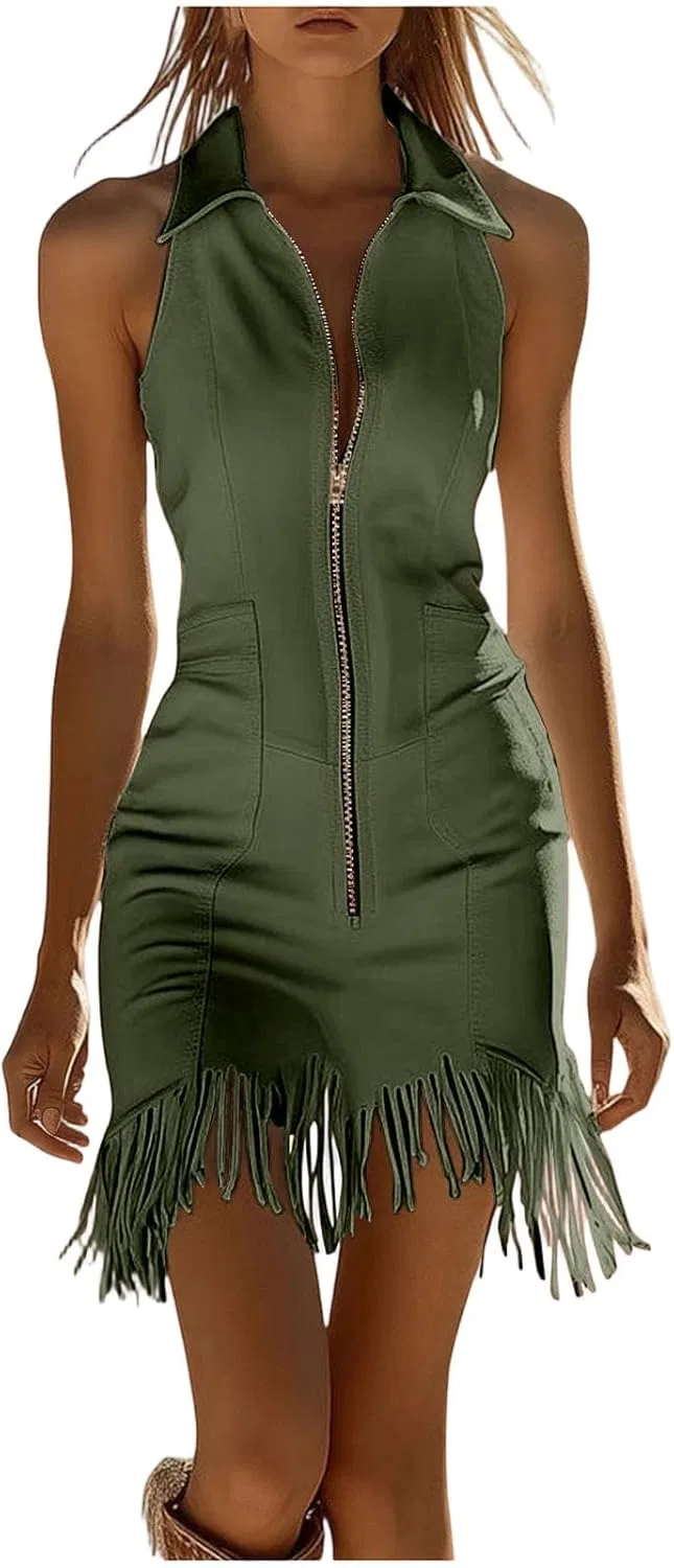 Женское повседневное платье миди A-line, Army Green